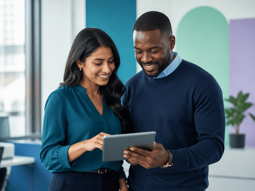 Fundraising professionals reviewing donor data together